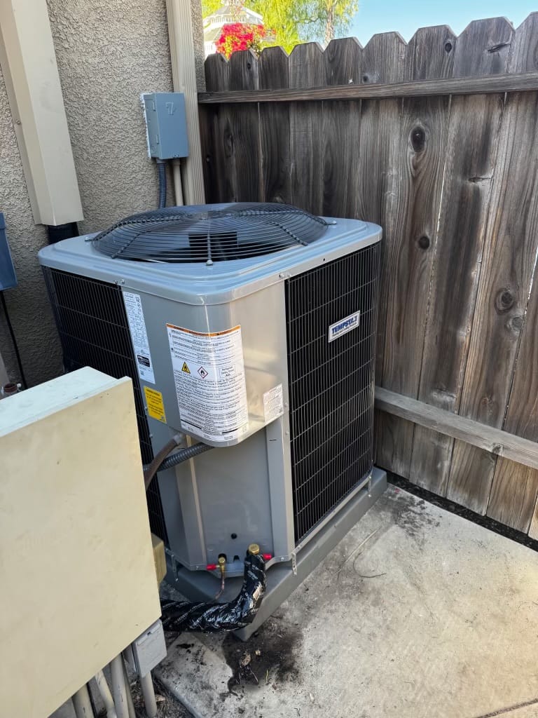 Heating & Air Recent Projects 5 anaheim hills new ac condenser install backyard